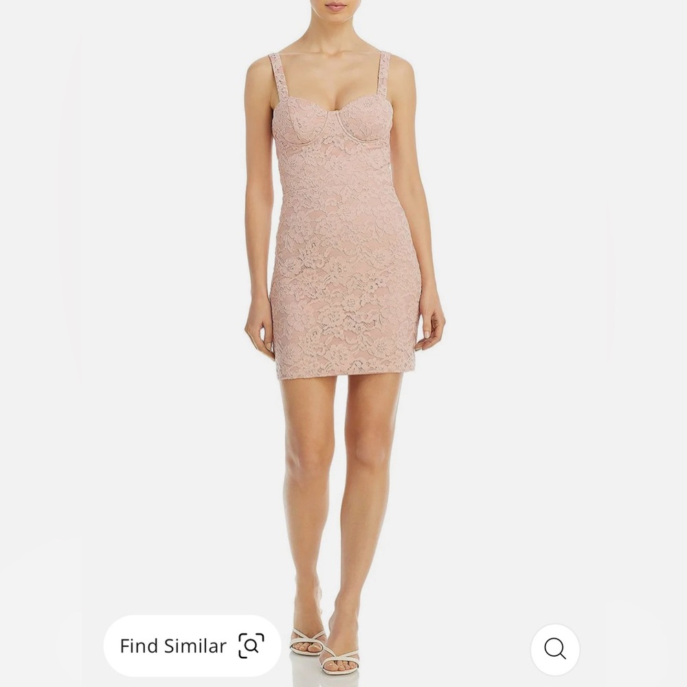 Aqua Lace Bandage Fitted Soft Pink Dress Size S - Picture 6 of 6